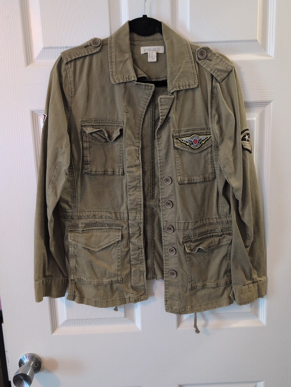 Forever 21 Olive Green Military Utility Jacket Size Medium